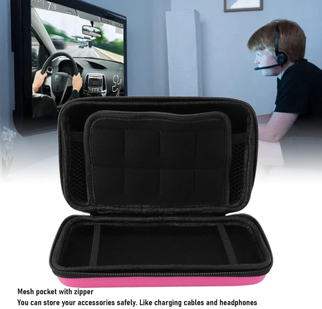 Alt view image 3 of 7 - Game Console Hard Shell Case, Portable with 8 Game Slot Inner Pocket, Water Travel Protective Case for New 3DS XL, for New 3DS XL, for New 2DS XL (Pink)