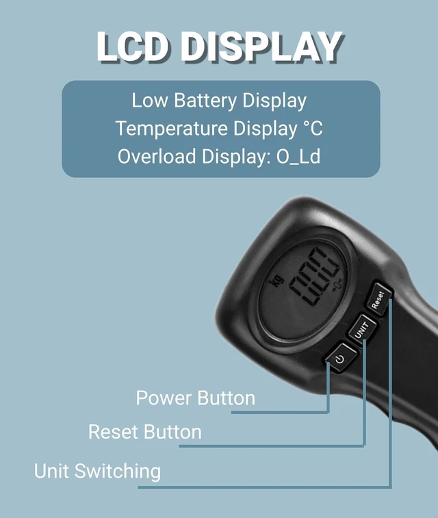 Alt view image 5 of 7 - Digital Luggage Scale 110lb/50kg, Portable Suitcase Weight Scale