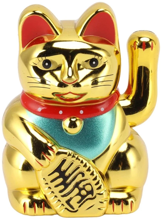 Main image of Lucky Cat Waving Arm, Solar Powered Cute Waving Cat with Double Sided Sticker, Wealth Fortune Cat for Home Office Display Feng Shui Decor