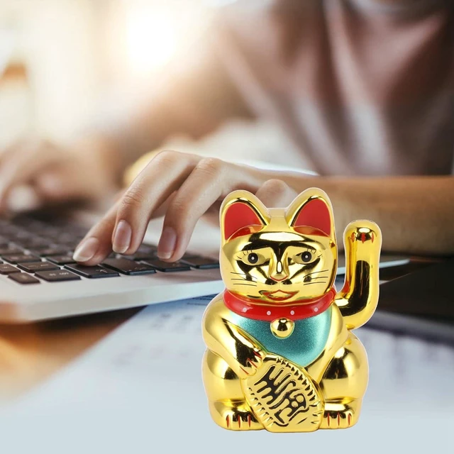 Alt view image 4 of 7 - Lucky Cat Waving Arm, Solar Powered Cute Waving Cat with Double Sided Sticker, Wealth Fortune Cat for Home Office Display Feng Shui Decor