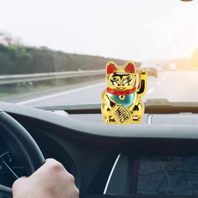 Alt view image 6 of 7 - Lucky Cat Waving Arm, Solar Powered Cute Waving Cat with Double Sided Sticker, Wealth Fortune Cat for Home Office Display Feng Shui Decor