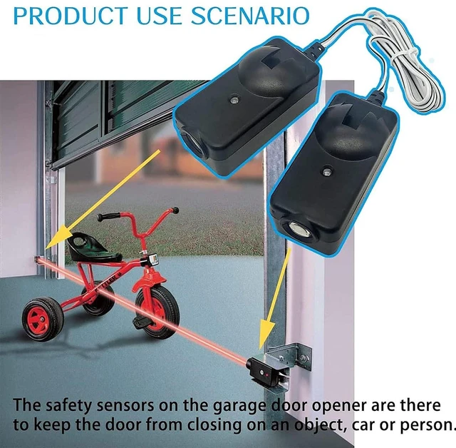 Alt view image 5 of 7 - Garage Door Opener Safety Sensor Kit with Brackets Sensors, Chamberlain, Sears, Raynor,