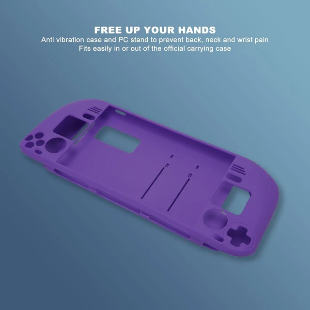 Alt view image 2 of 7 - Kickstand Case for Steam Deck, for Steam Deck Case, Non Slip Fingerprint Proof Protective Carrying Case for Steam Deck, Hands Full (Deep Purpl)