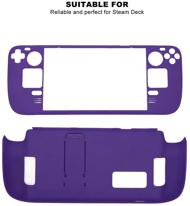 Alt view image 3 of 7 - Kickstand Case for Steam Deck, for Steam Deck Case, Non Slip Fingerprint Proof Protective Carrying Case for Steam Deck, Hands Full (Deep Purpl)
