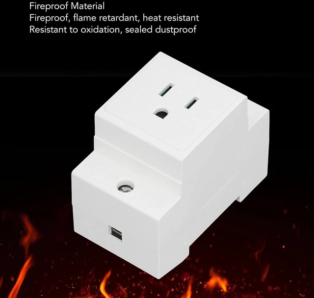 Alt view image 2 of 7 - DIN Rail Socket, Built in Protective, Nylon Casing with Easy Installation for Distribution Panel (US AC110?250V 15A)