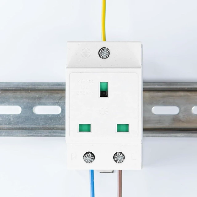 Alt view image 4 of 7 - DIN Rail Socket, Built in Protective, Nylon Casing with Easy Installation for Distribution Panel (US AC110?250V 15A)
