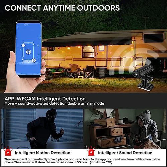 Alt view image 4 of 7 - Reverse Hitch Camera, 1080P Backup Camera, Night Vision Rear View Camera, Motion Detection, Magnetic Adhesive Mount for Cars, RVs, Trucks
