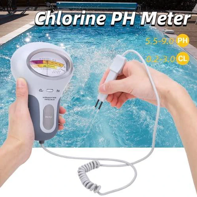 Alt view image 2 of 7 - Chlorine PH Meter, 2 in 1 PH Meter Chlorine Level Meter CL2 Tester Meter with Probe, Portable Water Quality Tester for Swimming Pool Spa Water Quality Analysis