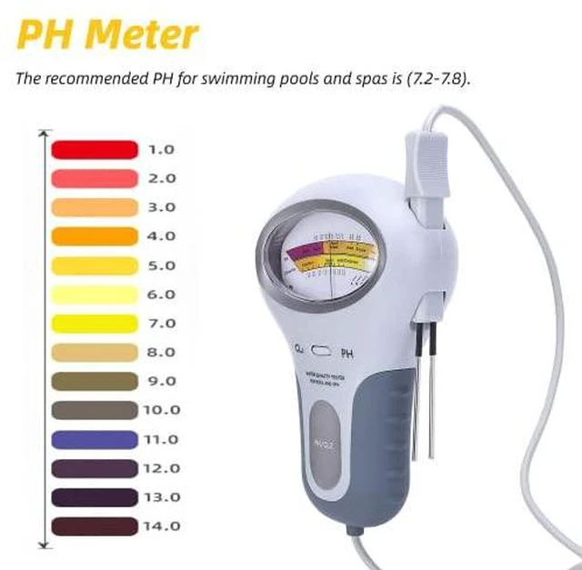 Alt view image 4 of 7 - Chlorine PH Meter, 2 in 1 PH Meter Chlorine Level Meter CL2 Tester Meter with Probe, Portable Water Quality Tester for Swimming Pool Spa Water Quality Analysis