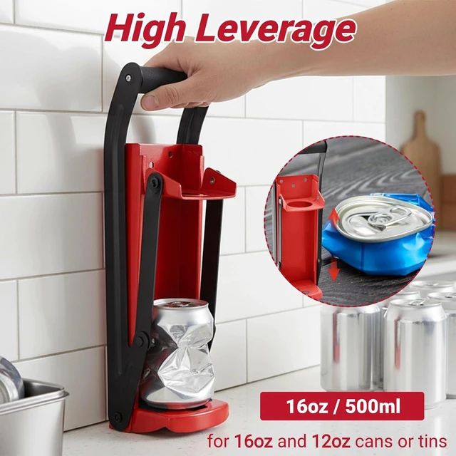 Alt view image 3 of 7 - Can Crusher, Plastic Bottle Crusher, High Leverage Design Fast And To Use 500ML Bottle Crusher, for Cans Or Tins 16Oz And 12Oz