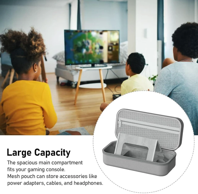 Alt view image 3 of 7 - Carrying Case, Fit for ROG Ally X Handheld Game Console, Water Proof Scratch Proof Large Capacity with EVA Hard Shell, for Travel Storage Accessories (Gray)