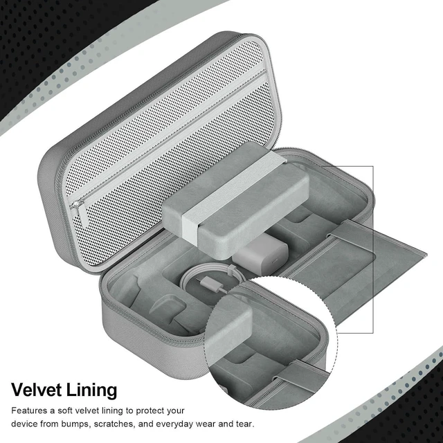 Alt view image 2 of 7 - Carrying Case, Fit for ROG Ally X Handheld Game Console, Water Proof Scratch Proof Large Capacity with EVA Hard Shell, for Travel Storage Accessories (Gray)