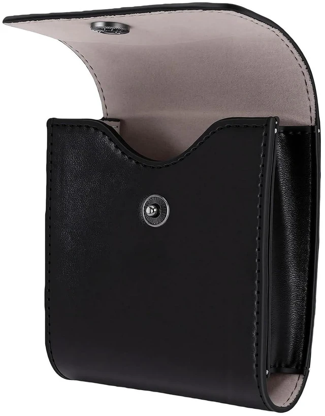 Main image of Photo Pouch Photo Bag Case Vintage Portable Scratch Proof Retro Design PU Leather Sleeve with Buckle Back Buckle for 3 Inch Paper (Black)