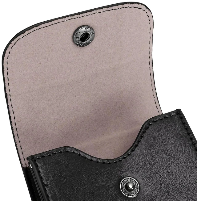 Alt view image 7 of 7 - Photo Pouch Photo Bag Case Vintage Portable Scratch Proof Retro Design PU Leather Sleeve with Buckle Back Buckle for 3 Inch Paper (Black)