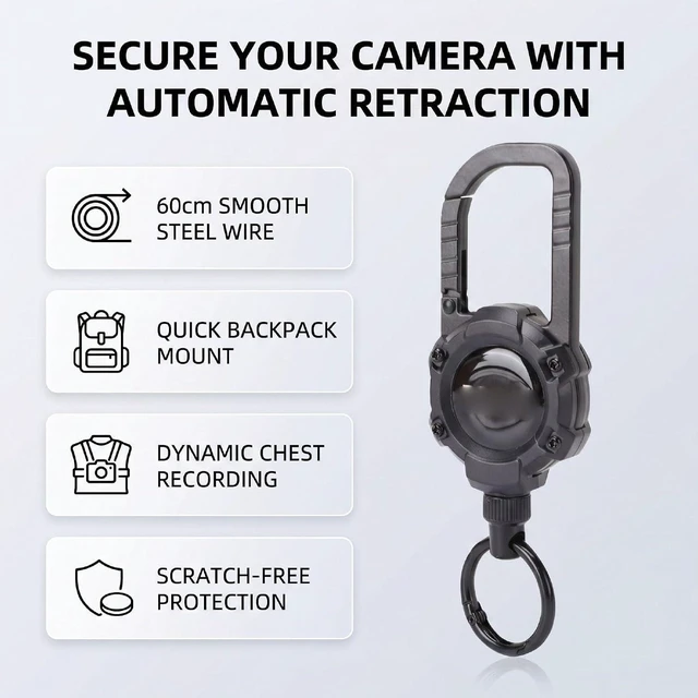 Alt view image 2 of 7 - Retractable Keychain for 3, with 60cm Stretch Range Anti Loss Backpack Mount, Chest Wear for Hands Free