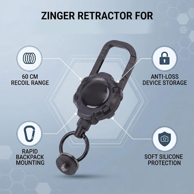 Alt view image 5 of 7 - Retractable Keychain for 3, with 60cm Stretch Range Anti Loss Backpack Mount, Chest Wear for Hands Free