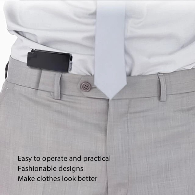 Alt view image 2 of 7 - Multi Function ABS Clip Buckle for Pants Waist, Tighten Skirts with Stylish Design, Nonslip (Black)