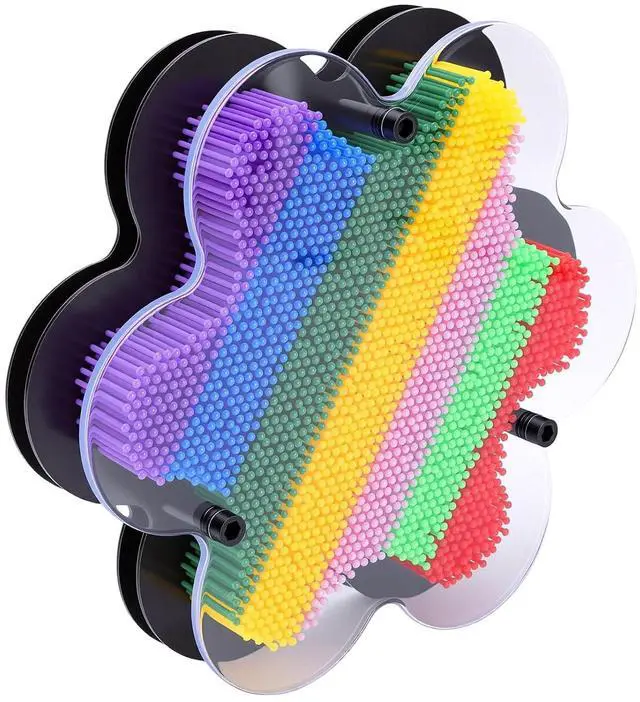 Main image of Colorful Pin Art Palm Board | Flower 3D Interactive Toy for Kids Creative Birthday Gift