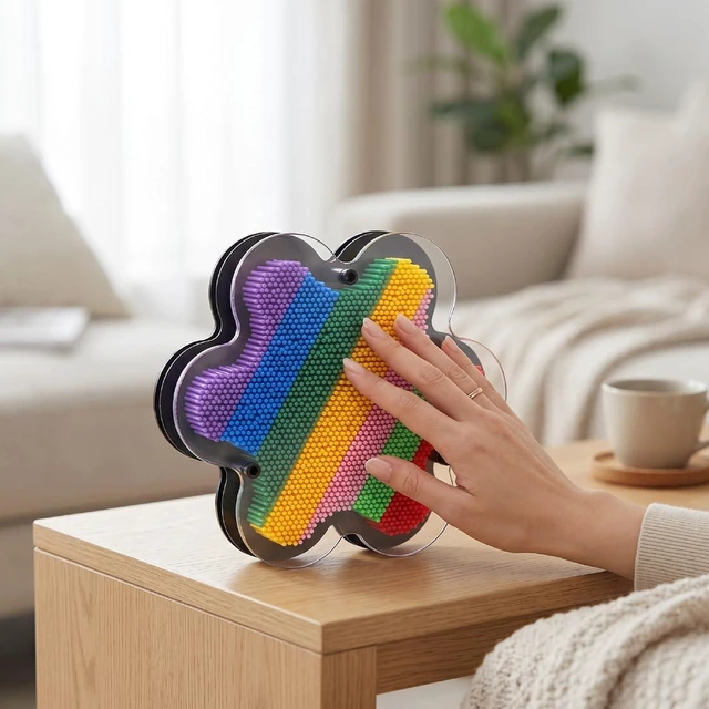 Alt view image 3 of 7 - 3D Pin Art Toy, Plastic Flower Shaped Pin Art Board with