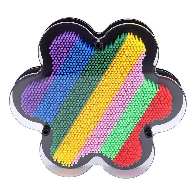Alt view image 2 of 7 - Colorful Pin Art Palm Board | Flower 3D Interactive Toy for Kids Creative Birthday Gift