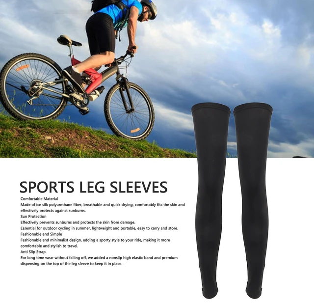 Alt view image 4 of 7 - Sun Protection Leg Sleeves, Cycling Leg Sleeves, Breathable Quick Dry for Summer Outdoor Sports Running Hiking