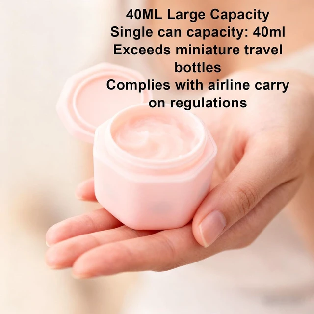 Alt view image 3 of 7 - 3 Pcs Magnetic Travel Capsules, Hexagonal Toiletry Containers with Strong Magnets and Screw Top Lids for Lotion Shampoo Conditioner, with 40ml Capacity for Air Travel (Pink)