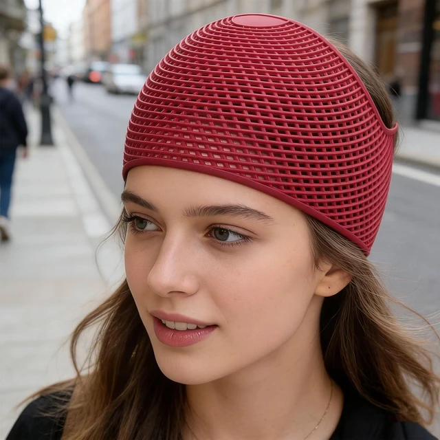 Alt view image 2 of 7 - Hijab Hair Grip Band, Non Slip Elastic Headband, Lightweight Base Layer for Scarves, for Daily Use Sports (Dark Red)