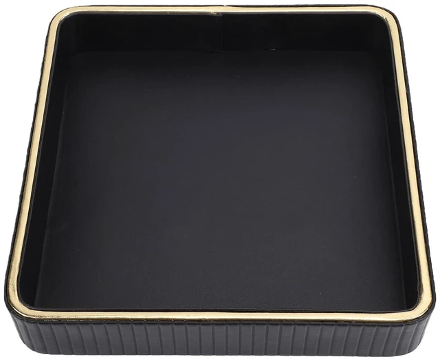 Alt view image 5 of 6 - WALFRONT Vanity Tray, Leather Perfume Tray 9.33 X 9.33 X 1.61 in, Holds