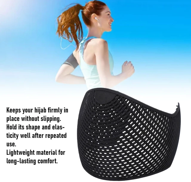 Alt view image 2 of 7 - Hijab Hair Grip Band, Non Slip Elastic Headband, Lightweight Base Layer for Scarves, for Daily Use Sports (Black)