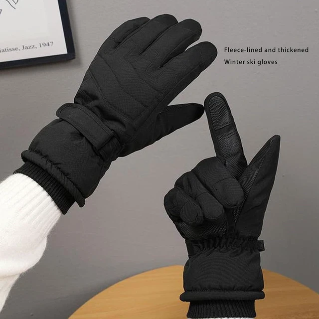 Alt view image 2 of 7 - Winter Ski Gloves, Water Proof Windproof Cold Weather Touchscreen Snow Gloves with Textured Palm for Men Women Skiing Snowboarding Cycling Hiking (Black)