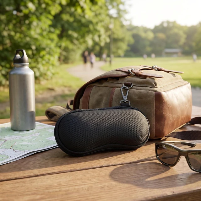 Alt view image 5 of 7 - Hard Shell Glasses Case with Hook, Shockproof Zipper