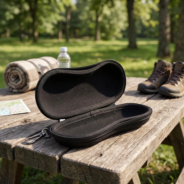 Alt view image 6 of 7 - Hard Shell Glasses Case with Hook, Shockproof Zipper
