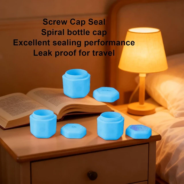 Alt view image 2 of 7 - 3 Pcs Magnetic Travel Capsules, Hexagonal Toiletry Containers with Strong Magnets and Screw Top Lids for Lotion Shampoo Conditioner, with 40ml Capacity for Air Travel (Blue)