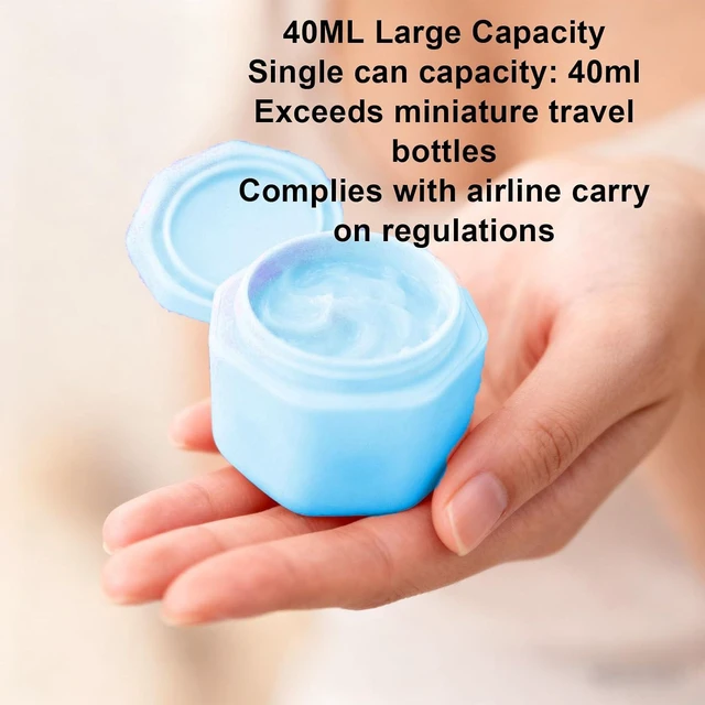 Alt view image 3 of 7 - 3 Pcs Magnetic Travel Capsules, Hexagonal Toiletry Containers with Strong Magnets and Screw Top Lids for Lotion Shampoo Conditioner, with 40ml Capacity for Air Travel (Blue)