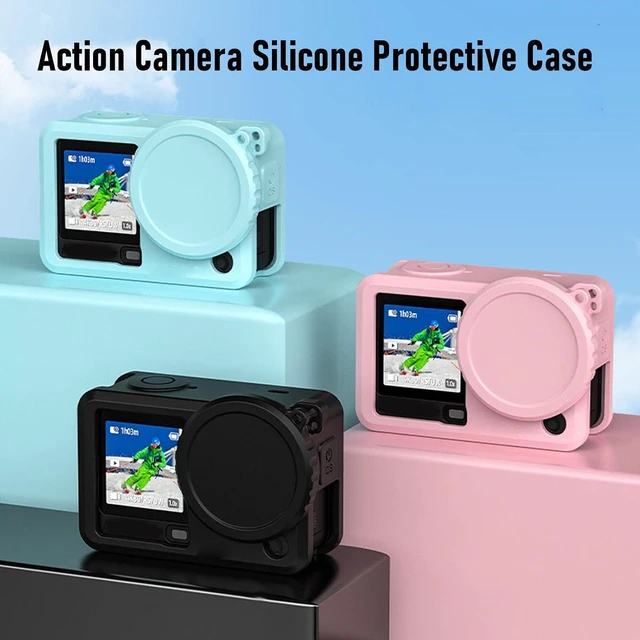 Alt view image 2 of 7 - Silicone Protective Case, Soft Skin Cover for Action 6 Camera with Lanyard, Anti Fingerprint Oil Coated, Flexible Elastic No Deformation (Black)