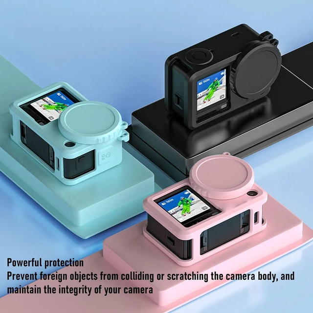 Alt view image 3 of 7 - Silicone Protective Case, Soft Skin Cover for Action 6 Camera with Lanyard, Anti Fingerprint Oil Coated, Flexible Elastic No Deformation (Black)