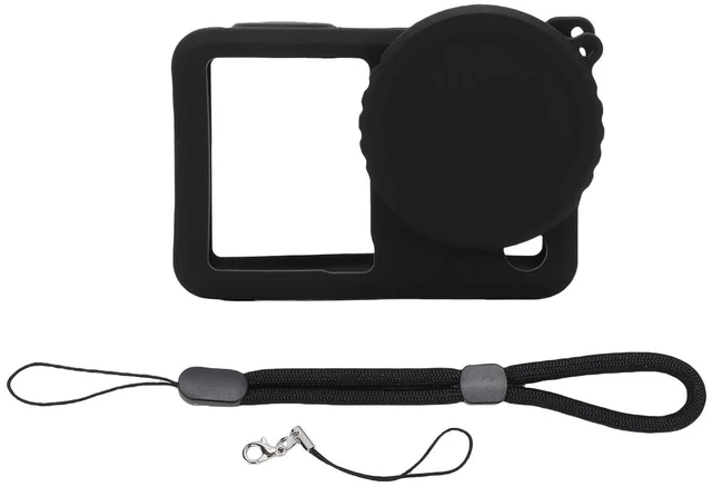 Alt view image 7 of 7 - Silicone Protective Case, Soft Skin Cover for Action 6 Camera with Lanyard, Anti Fingerprint Oil Coated, Flexible Elastic No Deformation (Black)