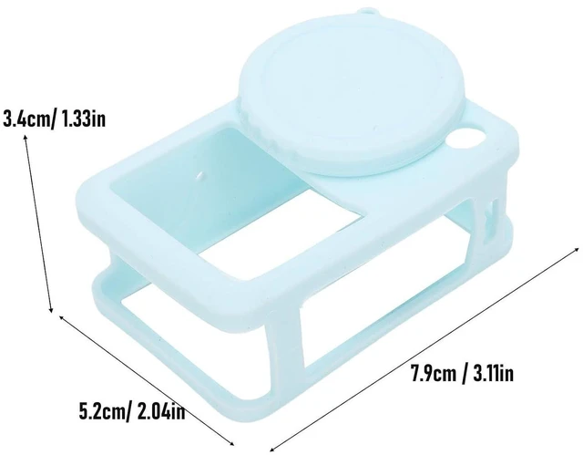 Alt view image 5 of 7 - Silicone Protective Case, Soft Skin Cover for Action 6 Camera with Lanyard, Anti Fingerprint Oil Coated, Flexible Elastic No Deformation (Blue)