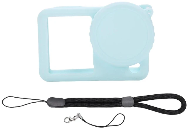 Alt view image 7 of 7 - Silicone Protective Case, Soft Skin Cover for Action 6 Camera with Lanyard, Anti Fingerprint Oil Coated, Flexible Elastic No Deformation (Blue)