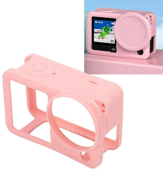 Alt view image 6 of 7 - Silicone Protective Case, Soft Skin Cover for Action 6 Camera with Lanyard, Anti Fingerprint Oil Coated, Flexible Elastic No Deformation (Pink)