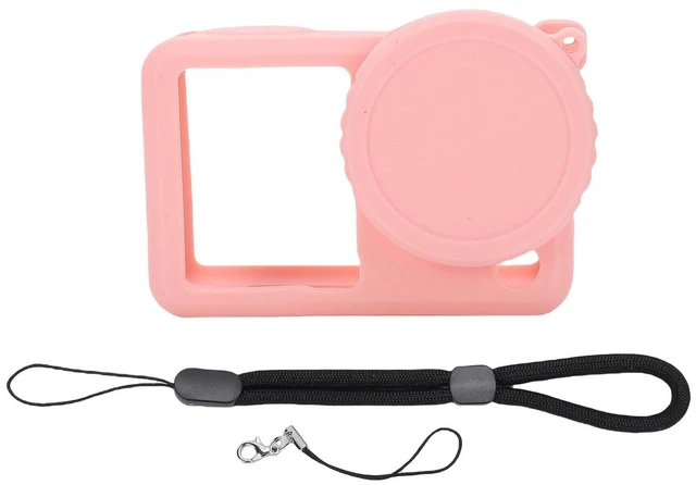 Alt view image 7 of 7 - Silicone Protective Case, Soft Skin Cover for Action 6 Camera with Lanyard, Anti Fingerprint Oil Coated, Flexible Elastic No Deformation (Pink)