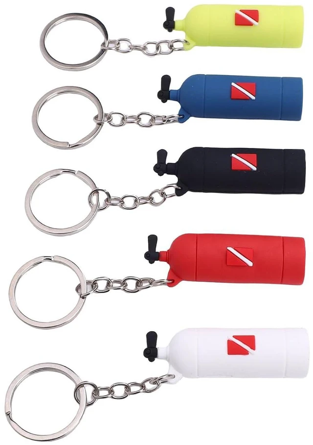 Alt view image 2 of 7 - Silicone Diving Keychain, 5Pcs Oxygen Cylinder Key Chain, Dive Bag Decor Accessories, Mini Keychain for Divers