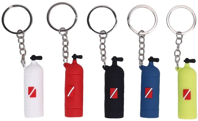 Alt view image 5 of 7 - Silicone Diving Keychain, 5Pcs Oxygen Cylinder Key Chain, Dive Bag Decor Accessories, Mini Keychain for Divers