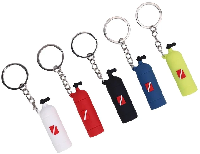 Alt view image 6 of 7 - Silicone Diving Keychain, 5Pcs Oxygen Cylinder Key Chain, Dive Bag Decor Accessories, Mini Keychain for Divers