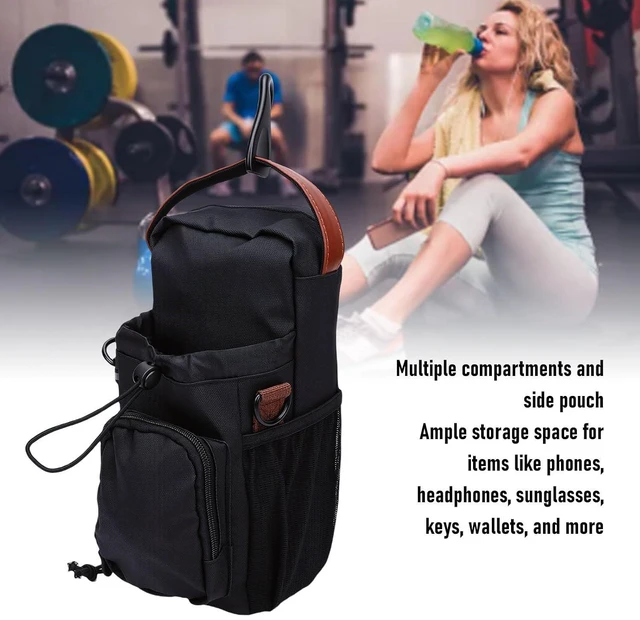 Alt view image 3 of 7 - Magnetic Gym Bag, PU Sling Bag for Men Women with Multi Compartments Magnetic Water Bottle Holder and Adjustable Strap for Travel Work Sports
