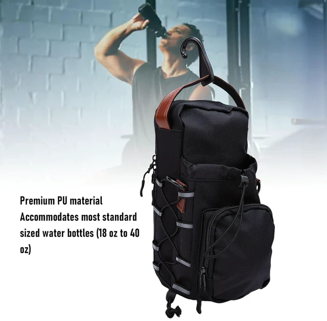 Alt view image 2 of 7 - Magnetic Gym Bag, PU Sling Bag for Men Women with Multi Compartments Magnetic Water Bottle Holder and Adjustable Strap for Travel Work Sports