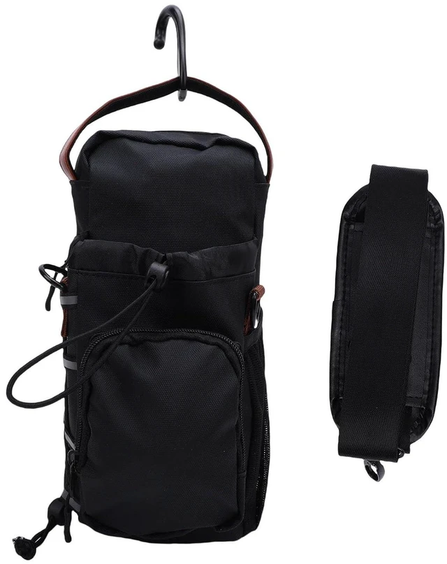 Alt view image 6 of 7 - Magnetic Gym Bag, PU Sling Bag for Men Women with Multi Compartments Magnetic Water Bottle Holder and Adjustable Strap for Travel Work Sports