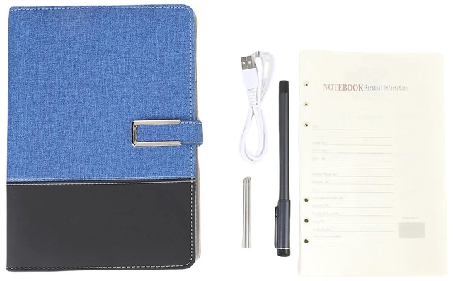 Alt view image 6 of 7 - 3in1 Digital Smart Pen Notebook and Writing Board Set, Real Time Digital Synchronization Compatible for iOS and for Android Smartphone, Smart Writing Set Convert to Text (Blue)