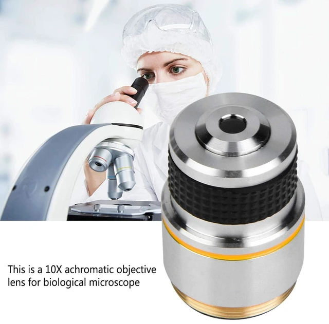 Alt view image 3 of 7 - 10X Achromatic Objectives Lens,160/0.17 Microscope Achromatic Objectives Lens,185 Conjugate Distance,Eliminate Unwanted Reflections,Without Additional Chromatic Aberration, Make Image More Clear