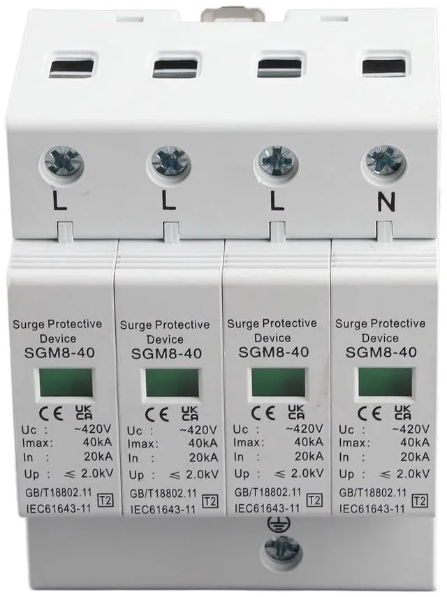 Alt view image 4 of 7 - 4P 40KA House Protector,220V Protective Device,Din Rail LowVoltage Arrester,Fire Proof,High Conductivity,Quick Response,for Protect Electric System,On-Loading Electrical